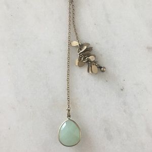 NWT J. Crew turquoise stone gold long necklace
